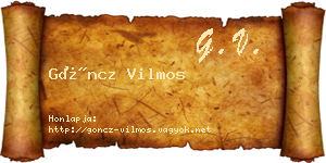 Göncz Vilmos névjegykártya